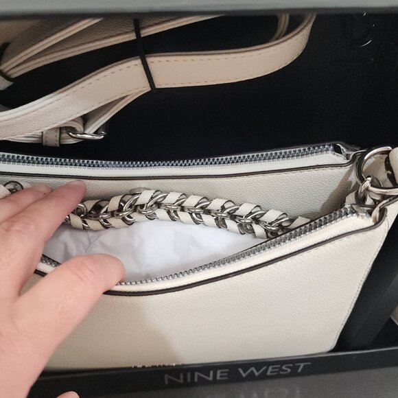 Nine West Ademia II Mini Handbag Set Ivory White NEW - Picture 4 of 10